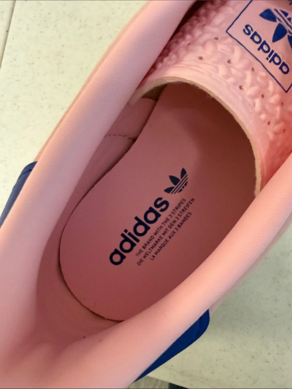 adidas Pink with Blue Stripes Women's Sneakers